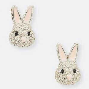 Kate Spade New York pavé crystal rabbit stud Earrings NWT